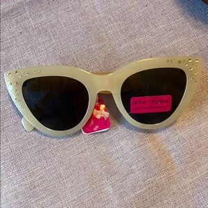 Betsey Johnson Cream Cat-Eye Sunglasses